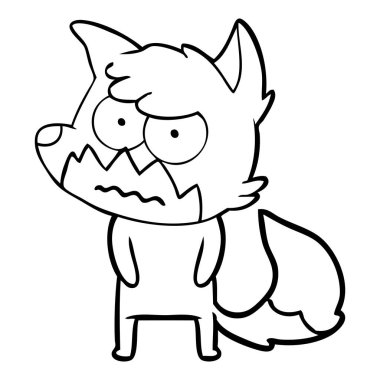 vektör çizim karikatür rahatsız fox