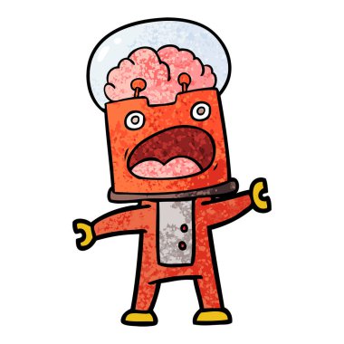 Çizgi film robotunun vektör çizimi 