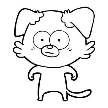 vektör çizim gergin köpek çizgi film