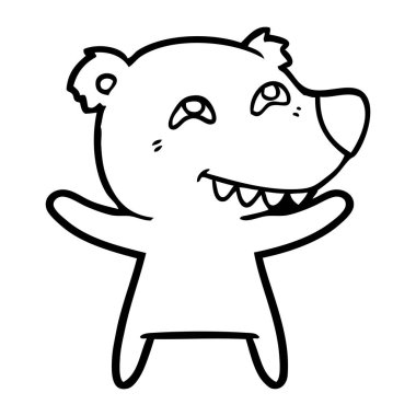 Diş gösterilen çizgi film ayı