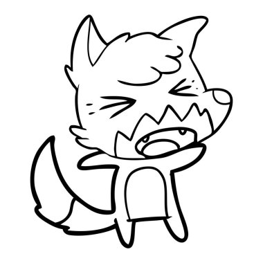 kızgın çizgi film fox vektör çizim