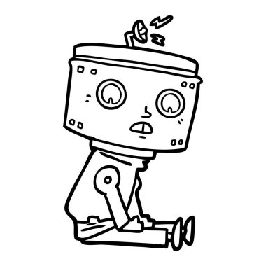 Çizgi film robotunun vektör çizimi 