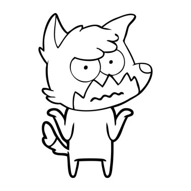 vektör çizim karikatür rahatsız fox