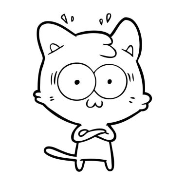 vektör çizim karikatür sürpriz kedi