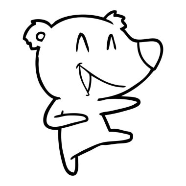  ayı karikatür gülen vektör çizim