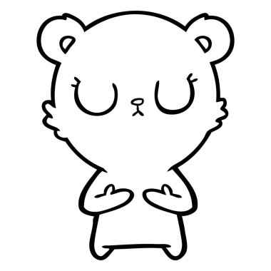 huzurlu karikatür ayı vektör çizim