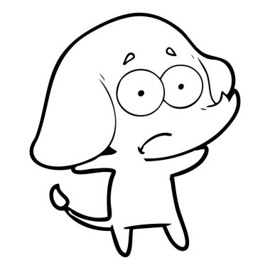 vektör çizim karikatür emin fil