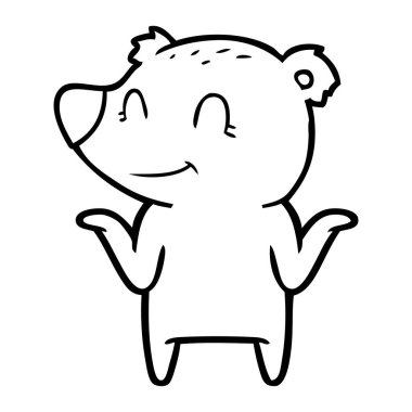 vektör çizim karikatür kız gülümseyerek