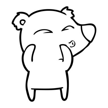 vektör çizim karikatür ayı ıslık