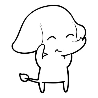 vektör çizim sevimli çizgi fil
