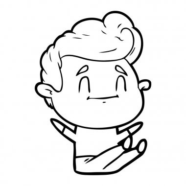 mutlu çizgi film adam vektör çizim