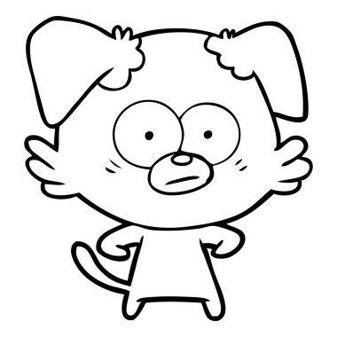 vektör çizim gergin köpek çizgi film