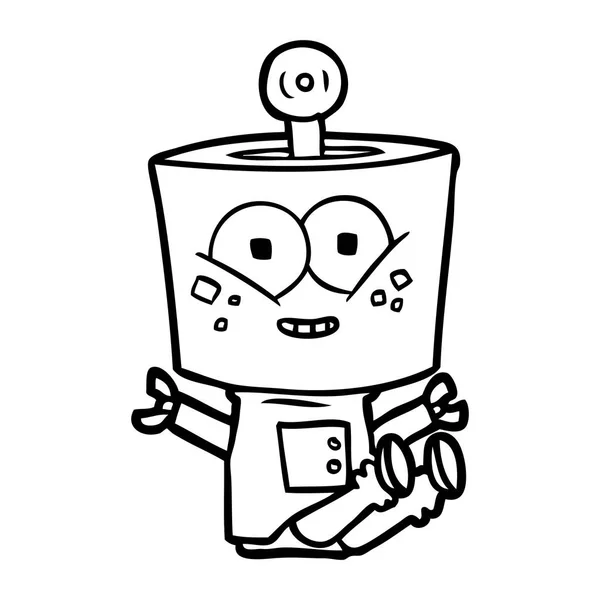 Illustrazione Vettoriale Robot Cartone Animato Felice — Vettoriale Stock