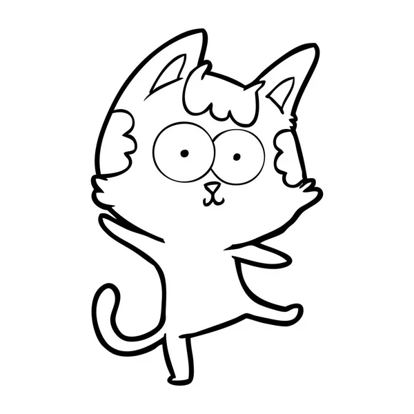 Ilustração Vetorial Desenho Animado Gato Dança —  Vetores de Stock