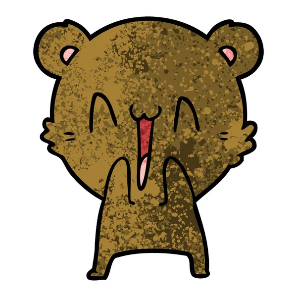 Vektorillustration Des Glücklichen Bären Cartoons — Stockvektor