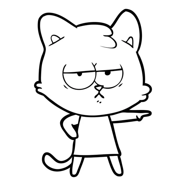 Vector Ilustración Aburrido Gato Dibujos Animados — Vector de stock