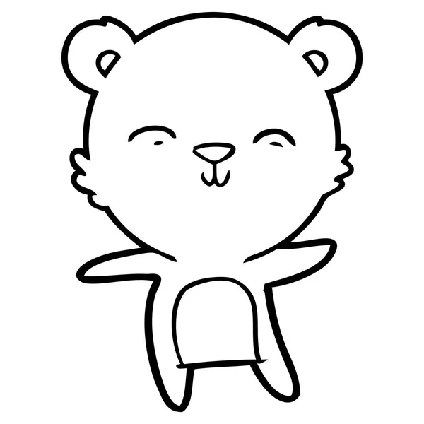 Feliz Desenho Animado Polar Urso Dançando — Vetor de Stock