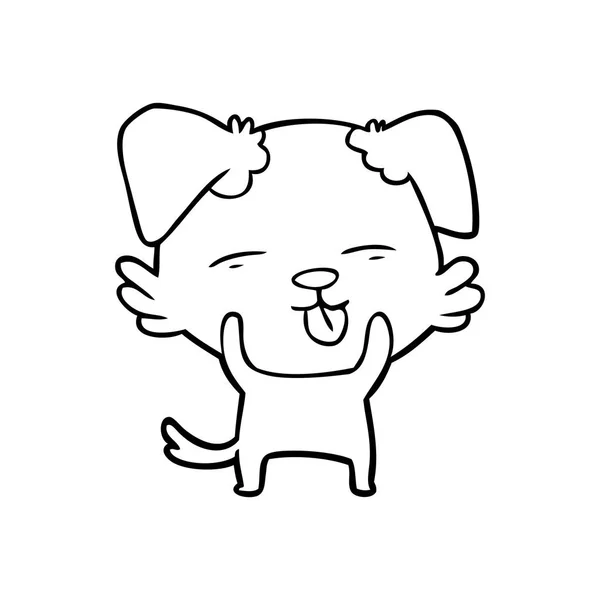 Kreslený Pes Vyčnívající Jazyk — Stockový vektor
