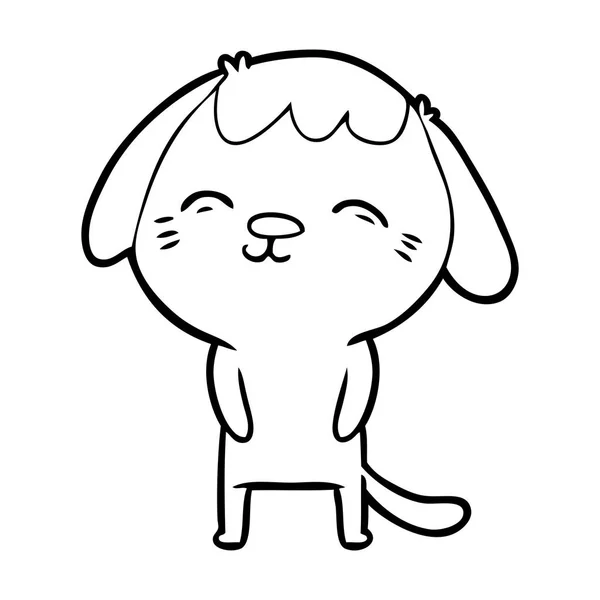Vektorillustration Lycklig Tecknad Hund — Stock vektor