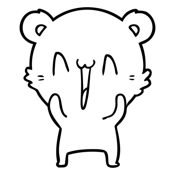 幸せなクマ漫画のベクトル イラスト — ストックベクタ