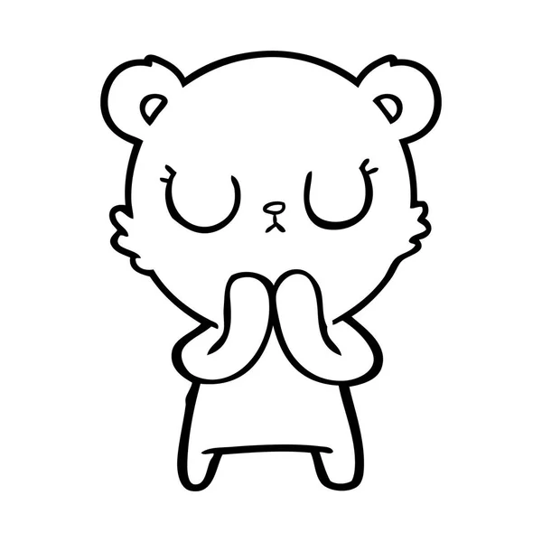 Peaceful Cartoon Bear Cub — Stock Vector