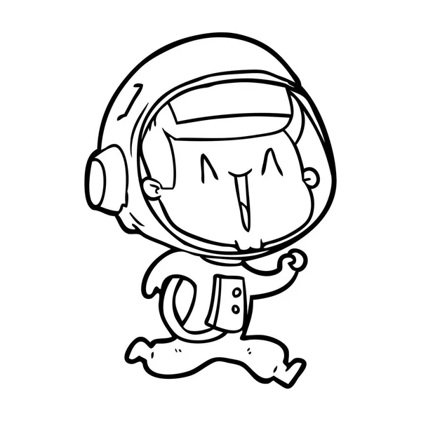Εικονογράφηση Διάνυσμα Ευτυχισμένη Γελοιογραφία Αστροναύτη — Διανυσματικό Αρχείο
