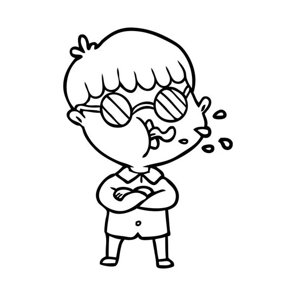 Menino Dos Desenhos Animados Usando Óculos —  Vetores de Stock