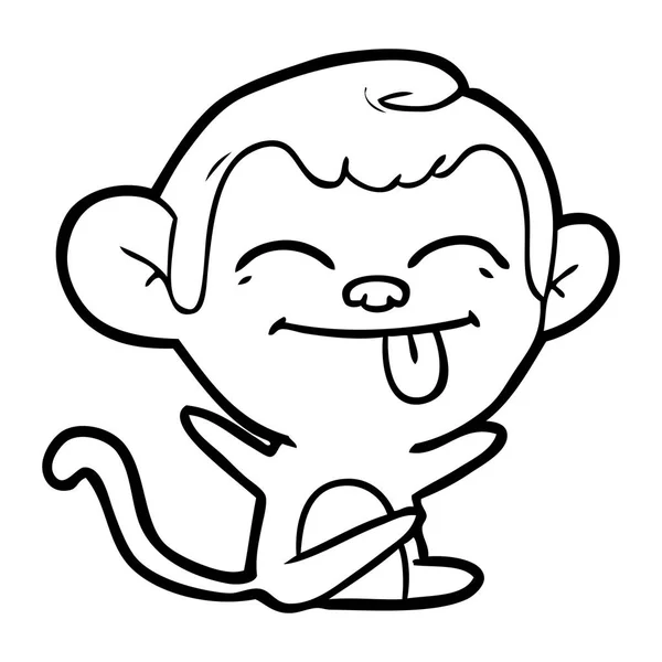 Ilustração Vetorial Engraçado Cartoon Monkey — Vetor de Stock