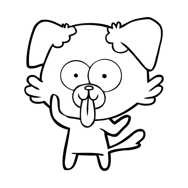 Perro Dibujos Animados Con Lengua Sobresaliendo — Vector de stock