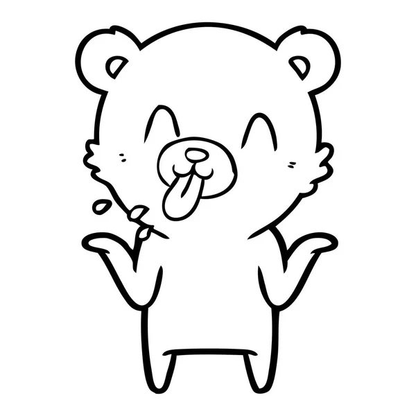 Ilustração Vetorial Urso Desenho Animado Rude — Vetor de Stock