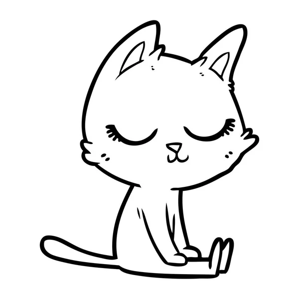 Vector Ilustración Calma Gato Dibujos Animados — Vector de stock