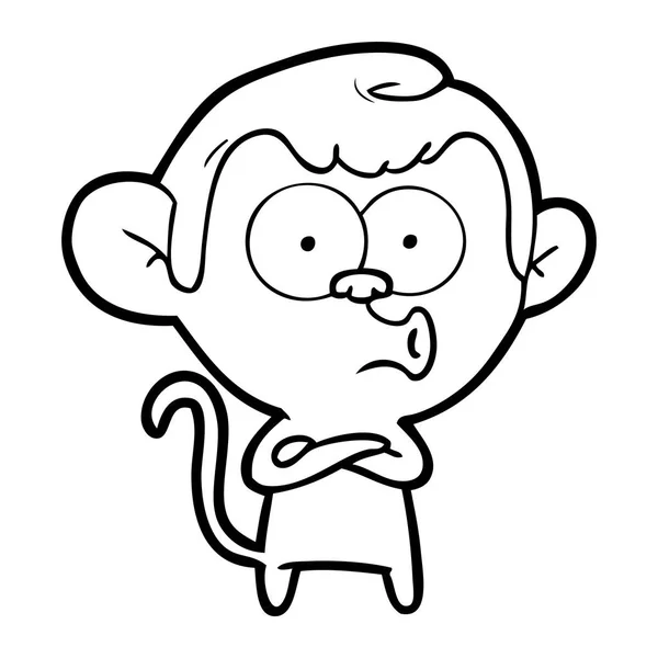 Ilustração Vetorial Macaco Enraizamento Desenhos Animados — Vetor de Stock