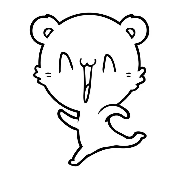 Happy Bear Cartoon Uitgevoerd — Stockvector