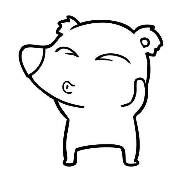 Εικονογράφηση Διάνυσμα Καρτούν Σφύριγμα Αρκούδα — Διανυσματικό Αρχείο