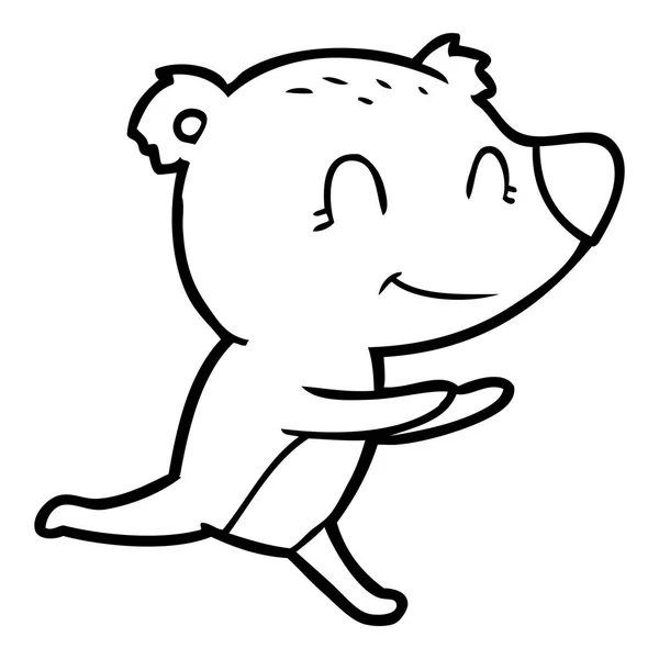 Lopende Ijsbeer Cartoon — Stockvector