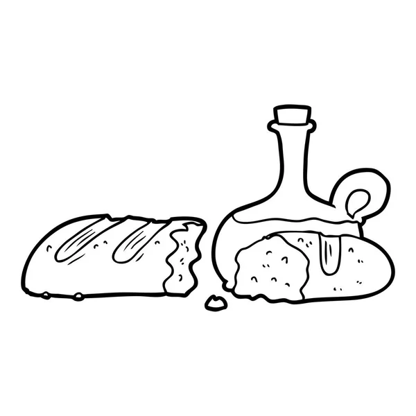 Bread Oil Cartoon — Stock Vector