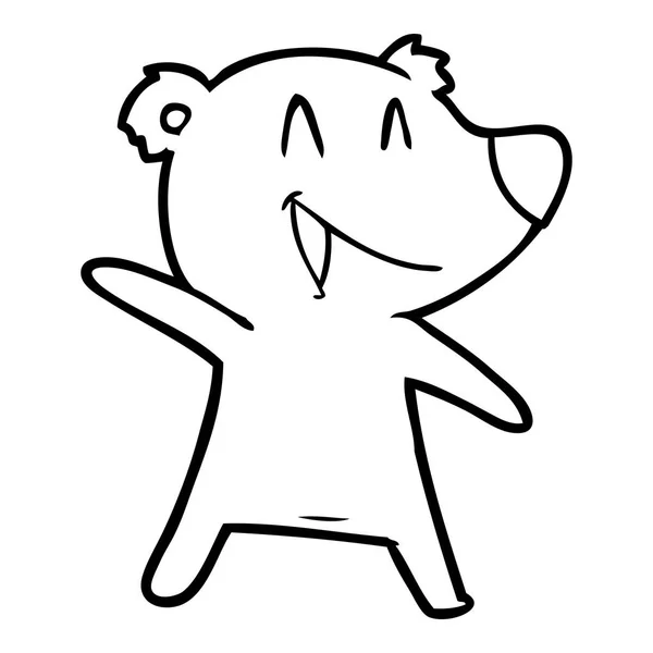 Vector Illustration Laughing Bear Cartoon — Stock Vector