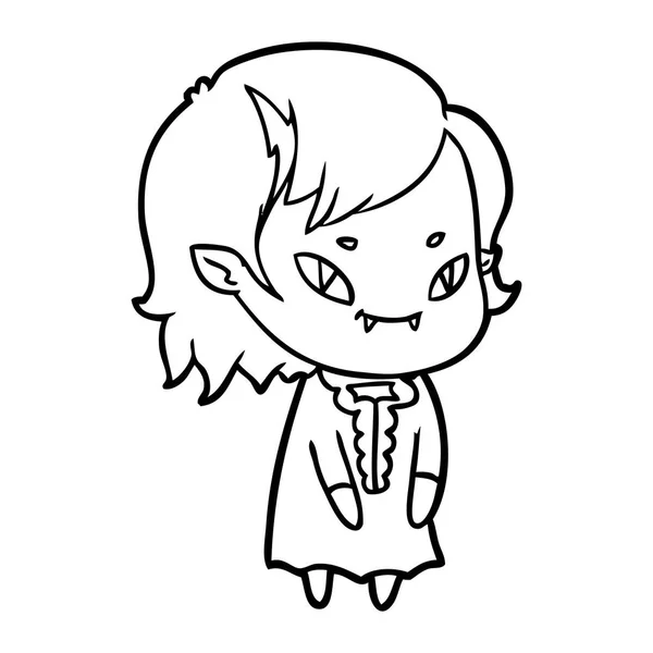 Desenho Animado Amigável Vampiro Menina —  Vetores de Stock