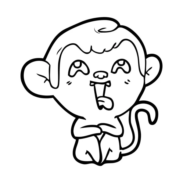 Vectorillustratie Voor Gek Cartoon Monkey — Stockvector