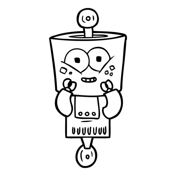 Vektorillustration Glad Cartoon Robot — Stock vektor