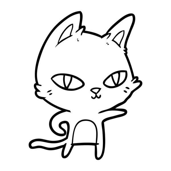 Εικονογράφηση Διάνυσμα Καρτούν Γάτα Κοιτάζοντας — Διανυσματικό Αρχείο