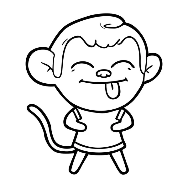 Vector Illustration Funny Cartoon Monkey — Stock Vector