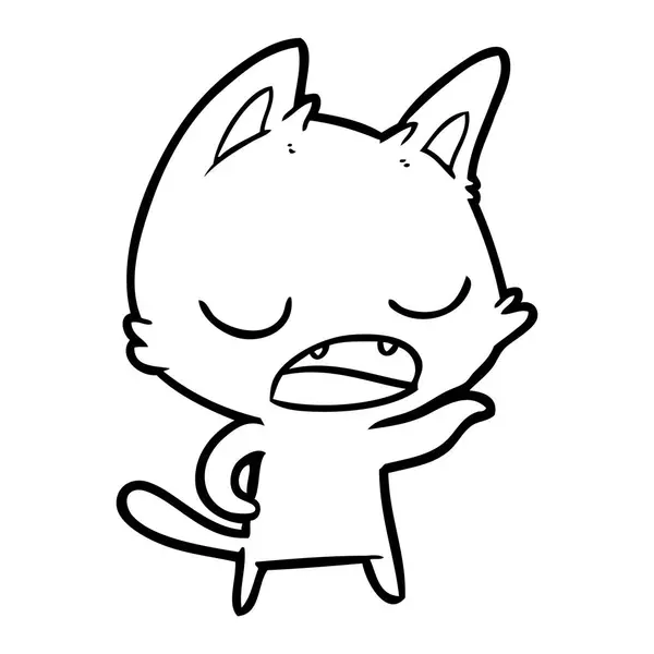 Ilustración Vectorial Dibujos Animados Gato Parlante — Vector de stock