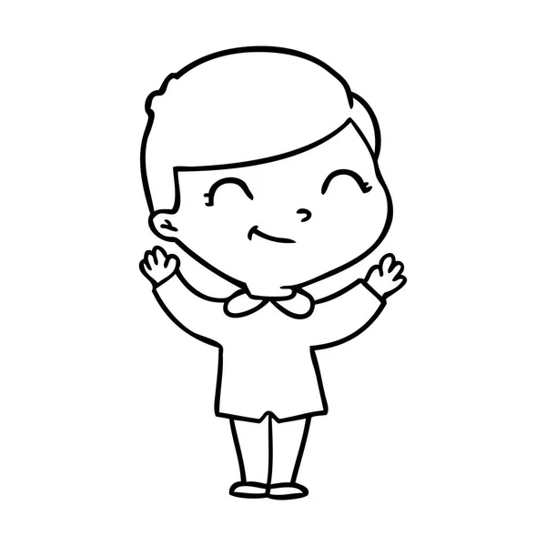Εικονογράφηση Διάνυσμα Καρτούν Κορίτσι Χαμογελά — Διανυσματικό Αρχείο