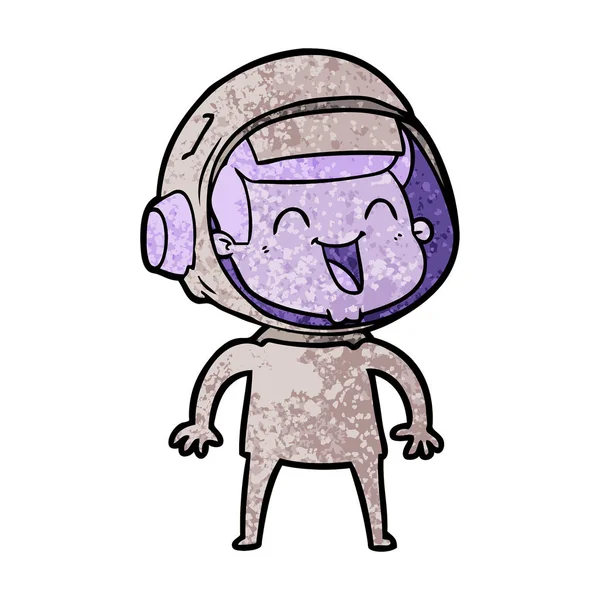 Vektor Ilustrasi Bahagia Astronot Kartun - Stok Vektor