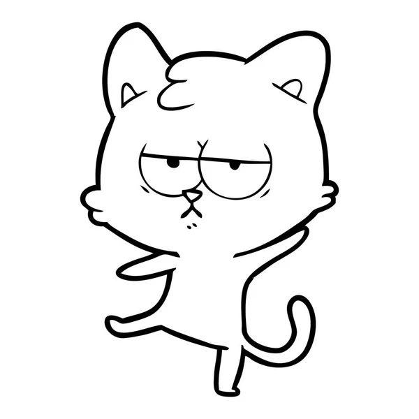 退屈漫画猫のベクトル イラスト — ストックベクタ