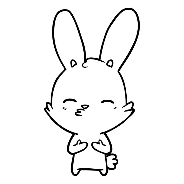 Vectorillustratie Van Nieuwsgierig Bunny Cartoon — Stockvector