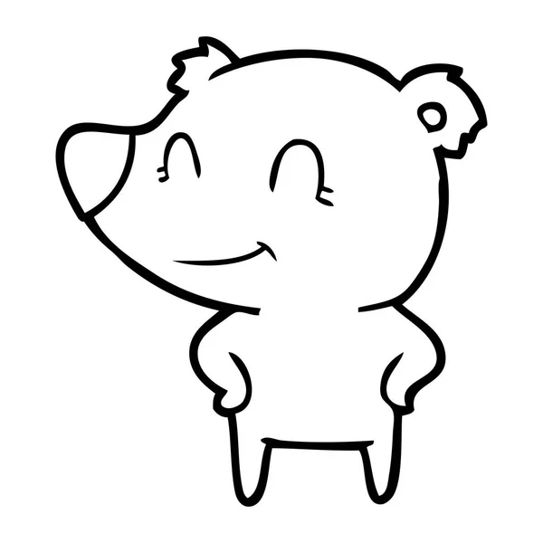 Дружелюбный Медведь Руками Бедрах — стоковый вектор