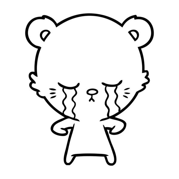 泣いて漫画シロクマのベクトル イラスト — ストックベクタ