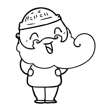 mutlu sakallı adam vektör çizim